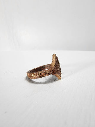 Textured Brass Star Ring