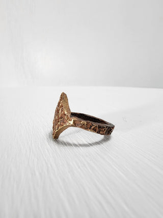 Textured Brass Star Ring