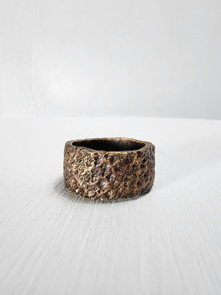 Black and Polished Textured Brass Ring