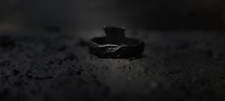 Black stainless steel ring with triangle face