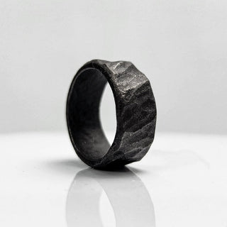 Black ridged stainless steel band