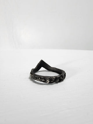 Black Textured and Pointed Stainless Steel Ring