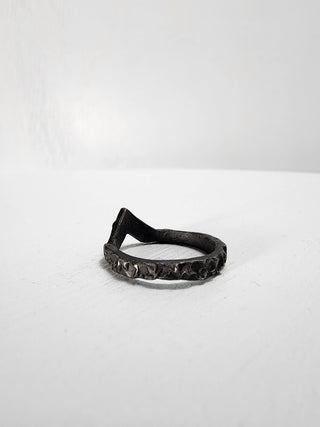 Black Textured and Pointed Stainless Steel Ring