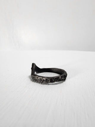 Black Textured and Pointed Stainless Steel Ring