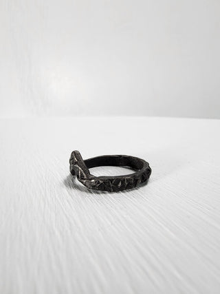 Black Textured and Pointed Stainless Steel Ring