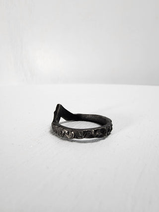 Black Textured and Pointed Stainless Steel Ring