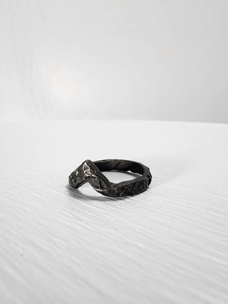 Black Textured and Pointed Stainless Steel Ring