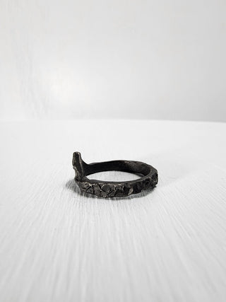 Black Textured and Pointed Stainless Steel Ring