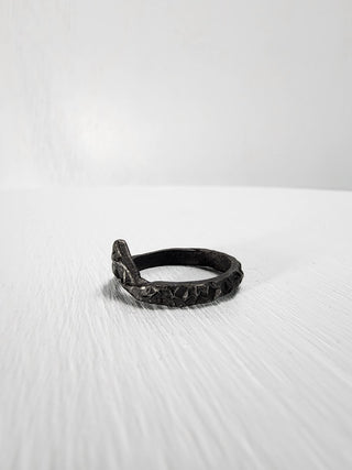 Black Textured and Pointed Stainless Steel Ring