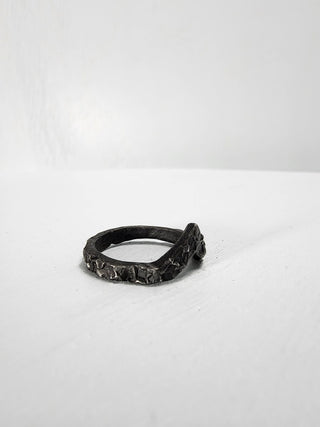 Black Textured and Pointed Stainless Steel Ring