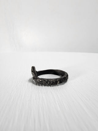 Black Textured and Pointed Stainless Steel Ring